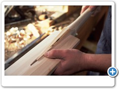 Cricket Bat Maker Tim Kelly making cricket bats from willow wood