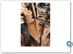 Jeremy Atkinson making Clogs in his workshop at Kington in Herefordshire
